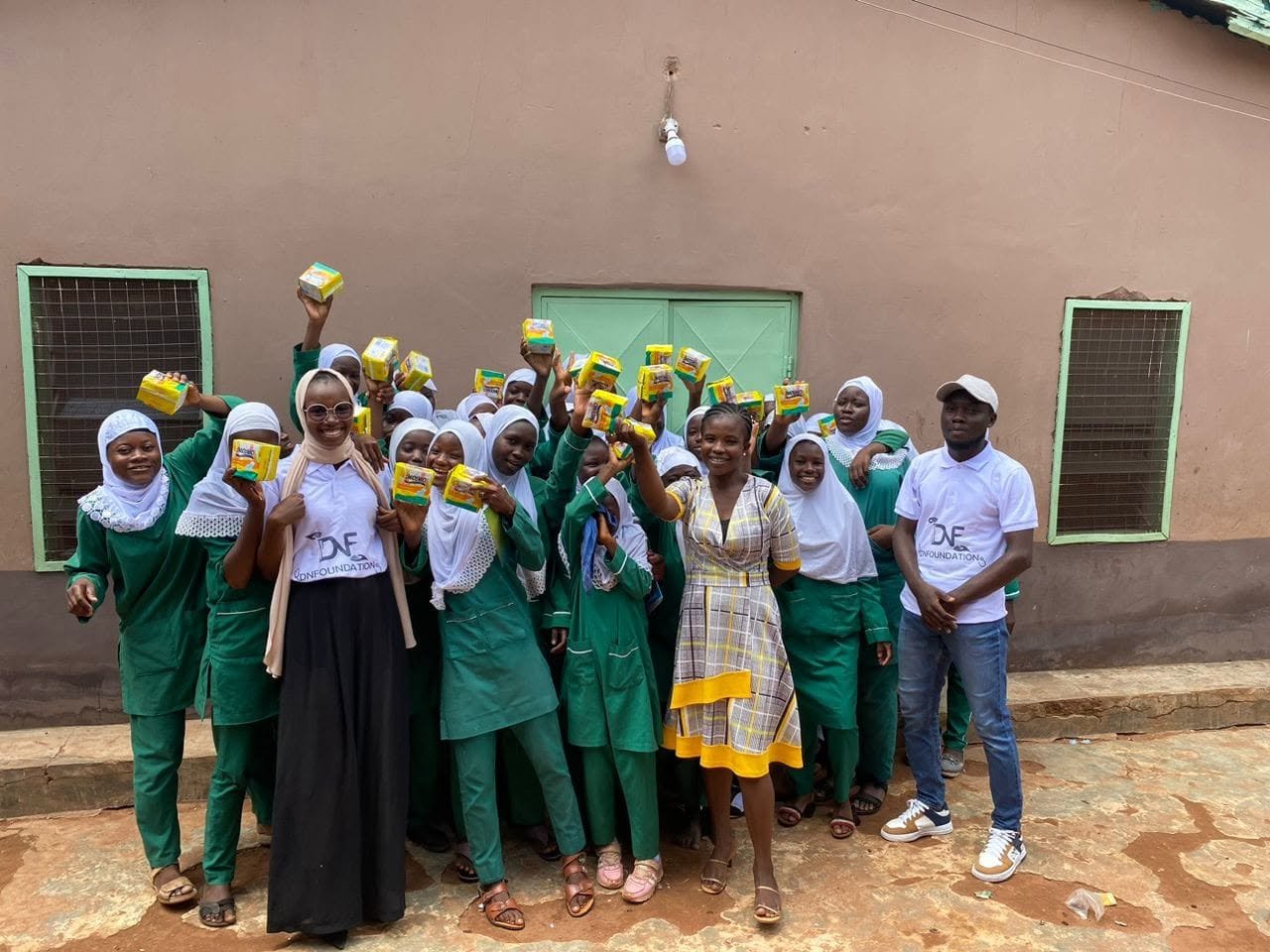 Students and Dr. Nawwaf Foundation volunteers after Operation Pad a Girl in Tamale